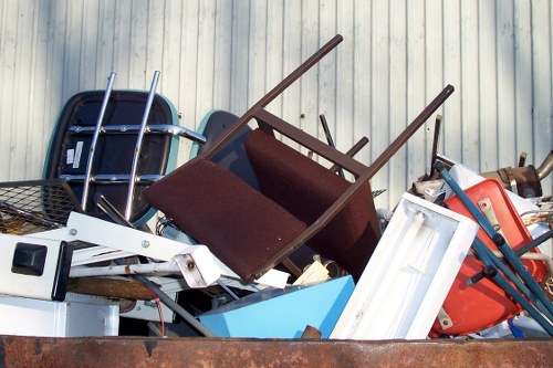 Front view of a Limehouse skip outside a residential street